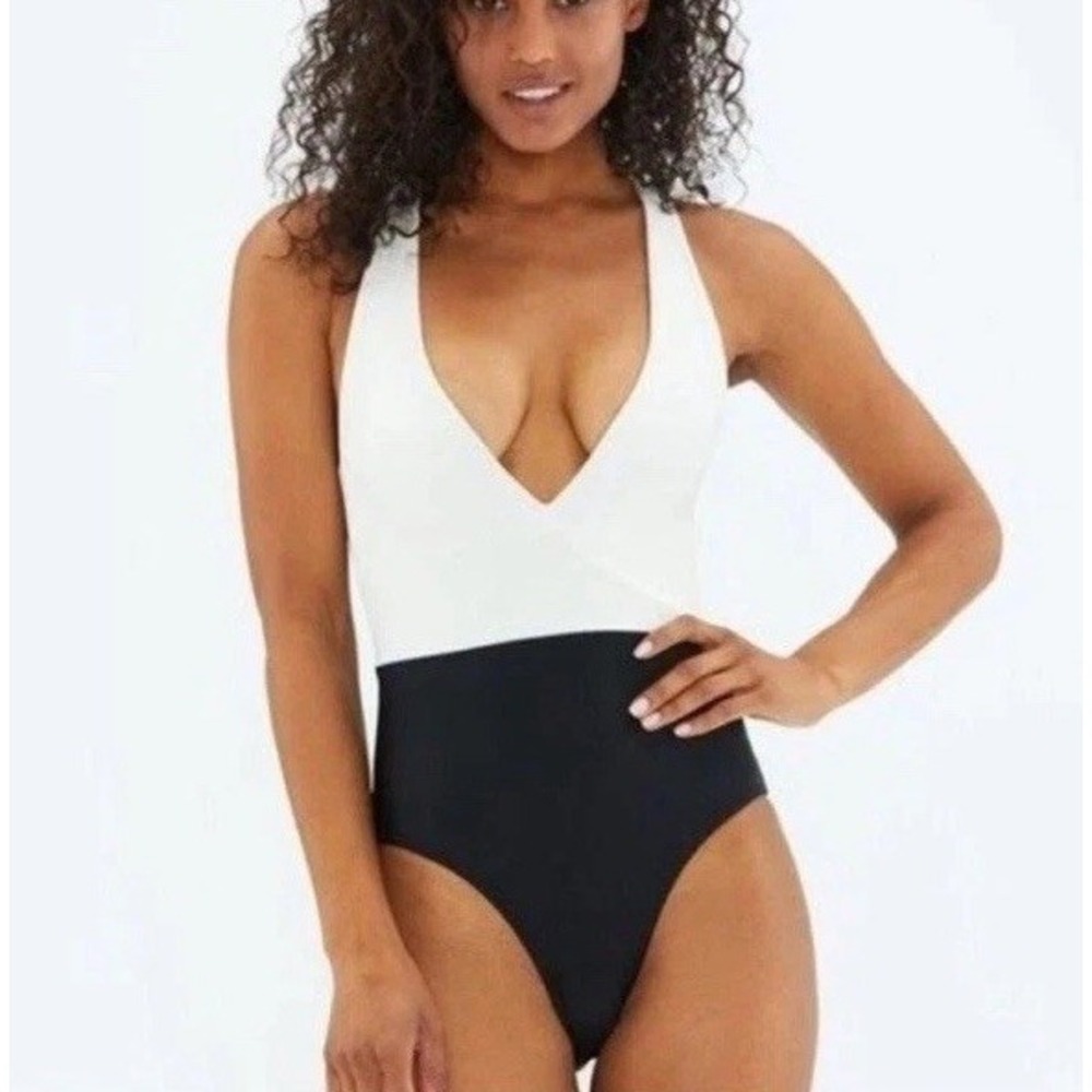 Summersalt The Deep Dive Size 2 Swimsuit Black White One‎ Piece Beach cruise